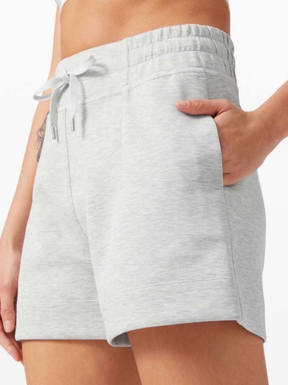ZELLA HEATHERED GREY TERRY SHORTS SIZE SMALL